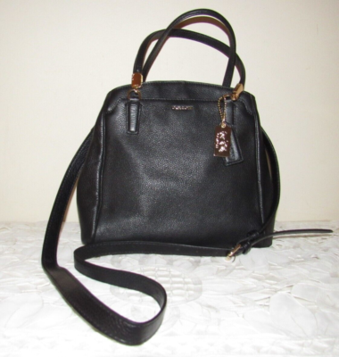 COACH Madison Black Pebbled Leather Crossbody Handbag - 27862 EUC