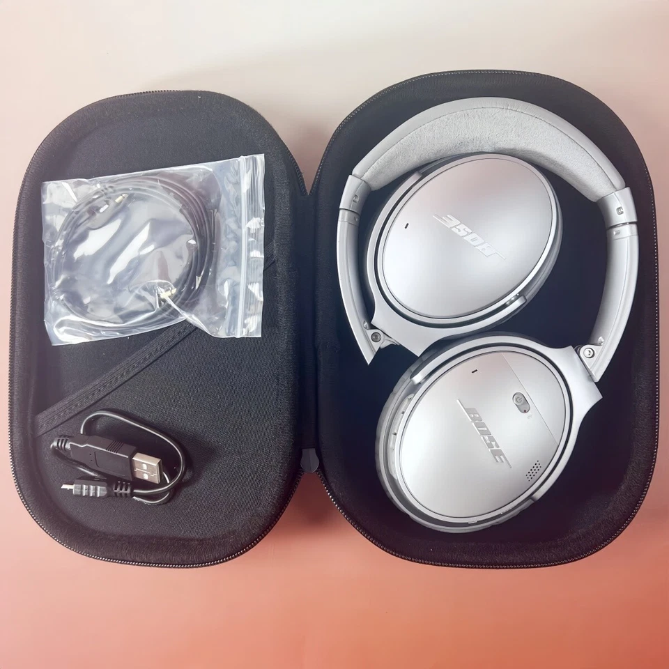 Bose QuietComfort 35 I Noise Cancelling headband Wireless Silver Headphones QC35 - Image 4 of 4