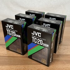 JVC TC-20 SHGM Dynarec 20 - 60 Min VHSC Blank Cassettes Lot of 6 NIP Sealed