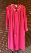 Vtg Appel Hot Pink Women Large Robe Snap Front ILGWU USA Garment Workers Union