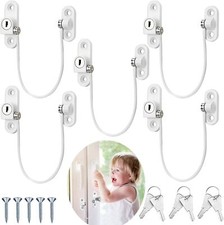 4Pcs Window Restrictors Locks Durable Locks for Baby Safety PVC, Window Security