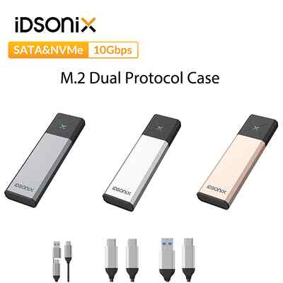 10Gbps M.2 NVME SATA SSD-Gehäuse Dual Protocol USB 3.2 Gen 2 Aluminium Gehäuse