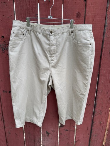 Denim & Co Cropped Capri Jeans Womens Plus Size 24W Tan New NWT 40 Waist QVC HSN
