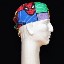 Flying Spiderman on Multi-Color theme Scrub Hat