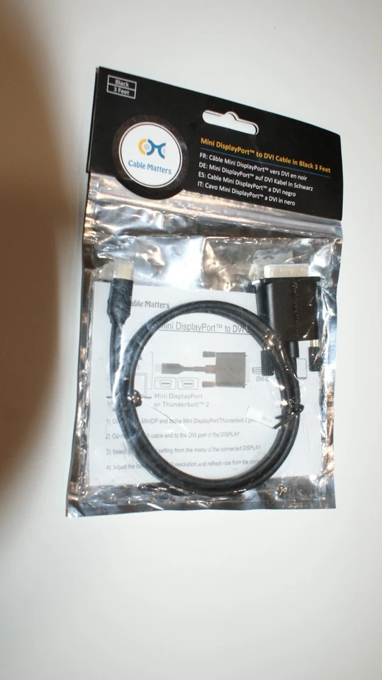 Cable Matters Mini display port to DVI cable 3ft. - Image 2 of 3
