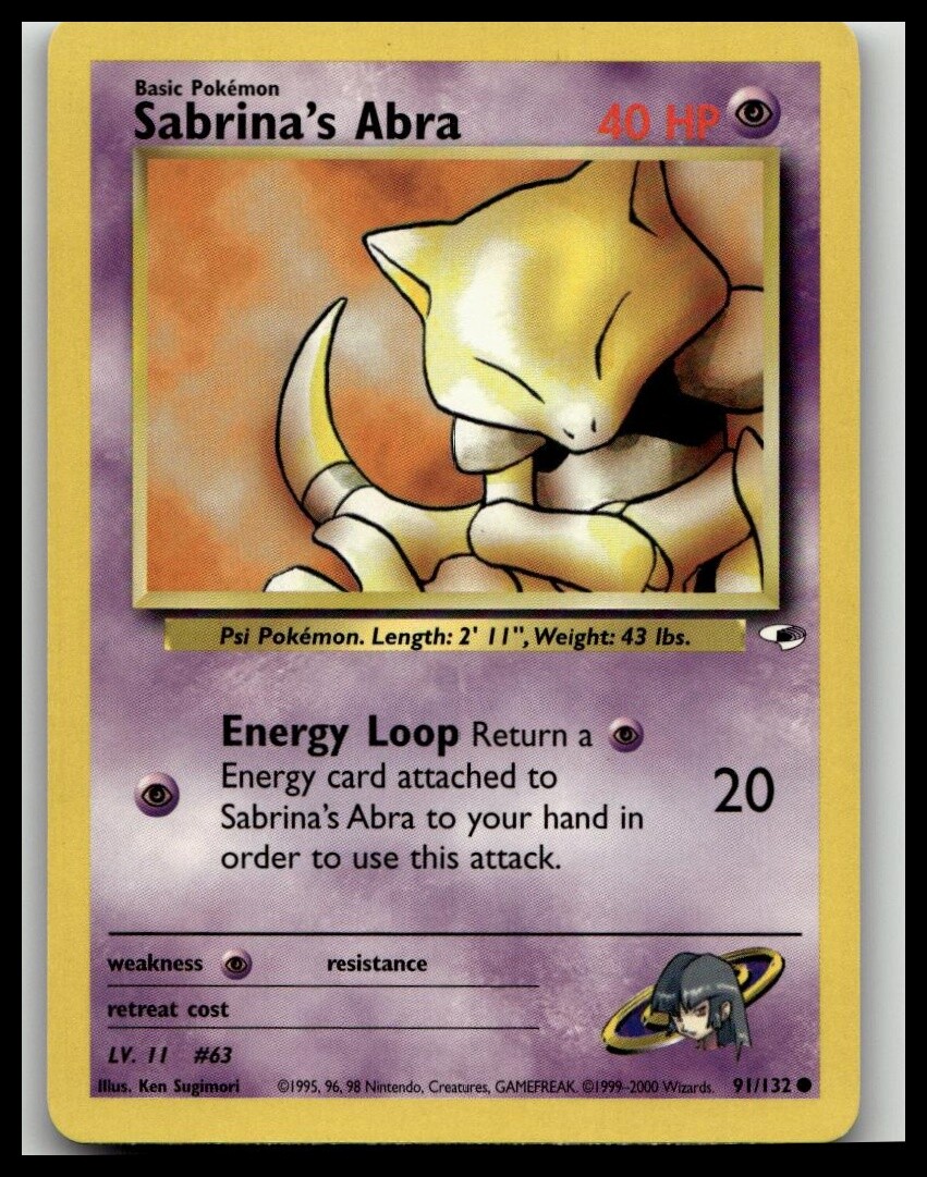 Gym Heroes #091/132 Sabrina's Abra | eBay
