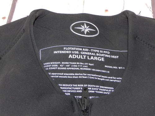 Polaris Life Jacket Ski Vest Adult Large Black Gray 43-44 FREE S&H - Picture 2 of 11