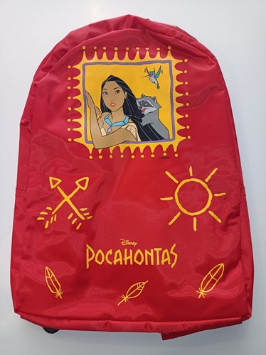 Sac à Dos Pocahontas Vintage Des Années 90 - Rouge, Polyester, Neuf Avec étiquettes