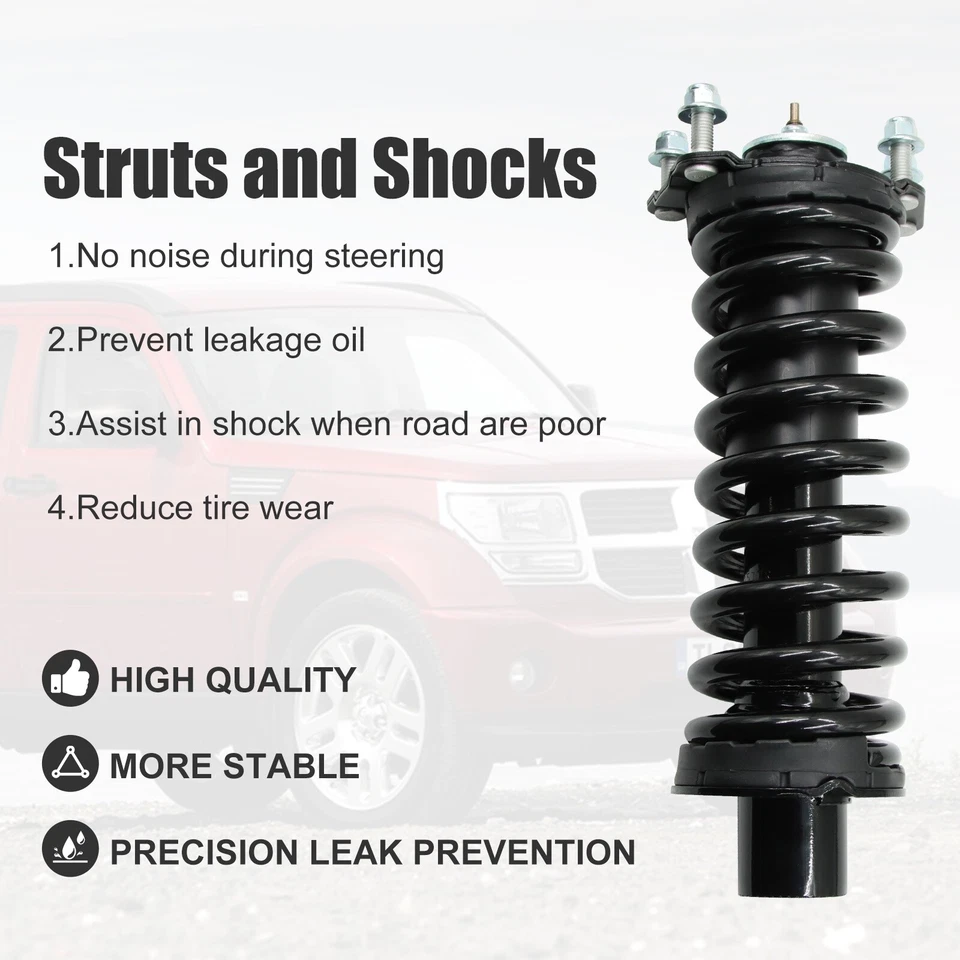 4 amortiguadores delanteros y traseros para Dodge Nitro 07-11 Jeep Liberty 02-12 Foto 3 de 4