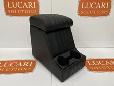 Black fluted leather high arm rest cubby box Fits Land Rover Defender 90 110