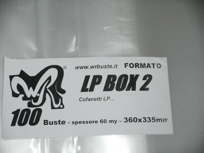 100 BUSTE WR ''LP BOX 2'' 360x335 mm x Vinili 33 giri singoli e doppi in Cofanetti