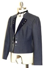 Soft BLUE WOOL Women AUSTRIA Riding Western Short Dress Suit Coat JACKET 44 10 M