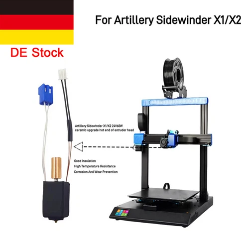 DE-Für Artillery Sidewinder X1 X2 3D-Drucker Düse 24V 60W Hot End Parts Brandneu