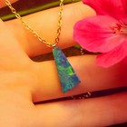 14K Gold Bail Australian Coober Pedy Opal Doublet Pendant, Opal Necklace XMS1
