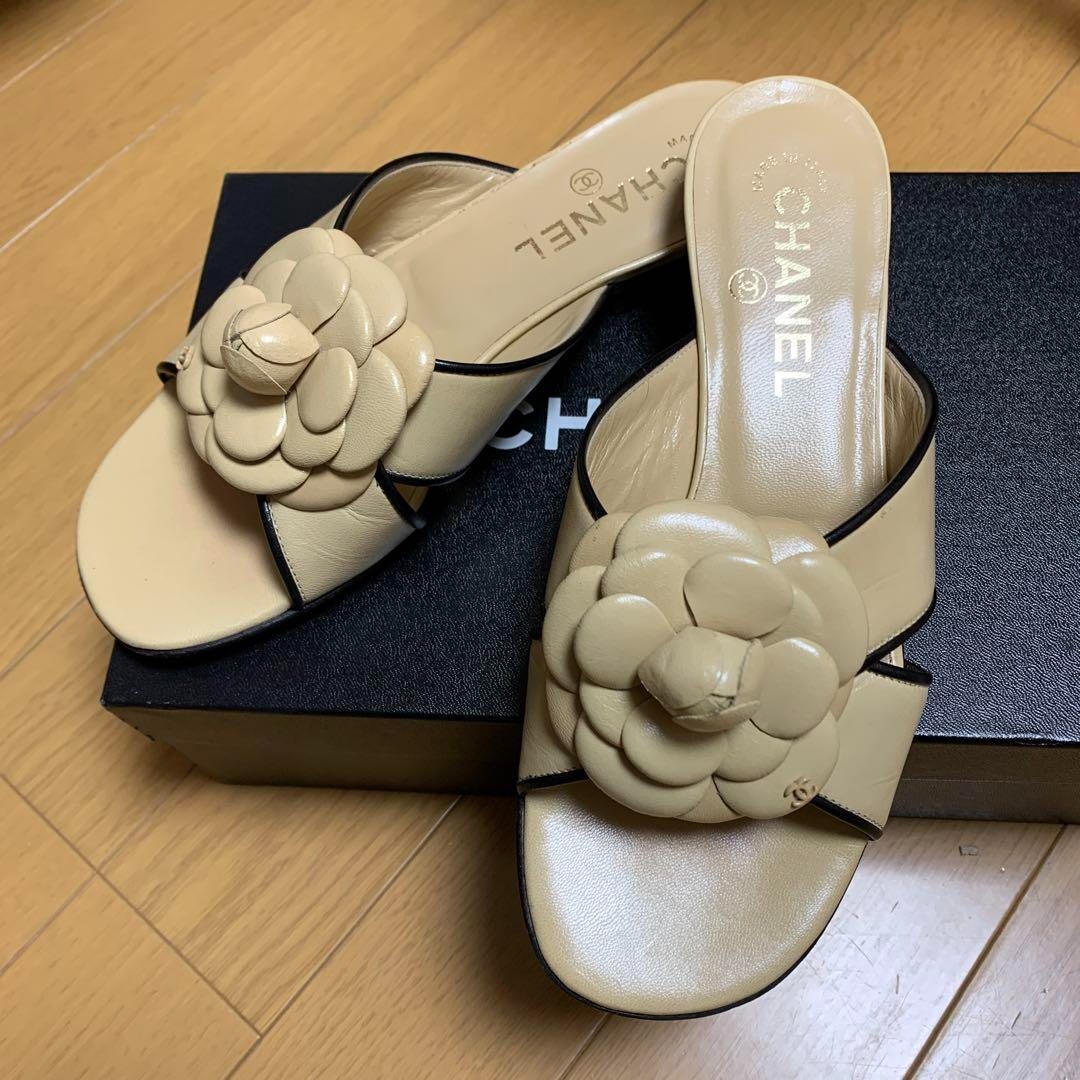 靴 CHANEL Coco Mark Pumps CHANEL Pumps Black Leather Size 35 US 5 Coco Mark CC Heel
