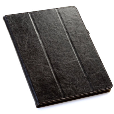Premium Leder Cover für Apple iPad Mini 4 Tablet Schutzhülle Case schwarz