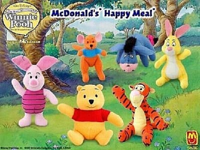 2002 DISNEY'S WINNIE THE POOH PLUSH MCDONALDS HAPPY MEAL TOYS - U - PICK