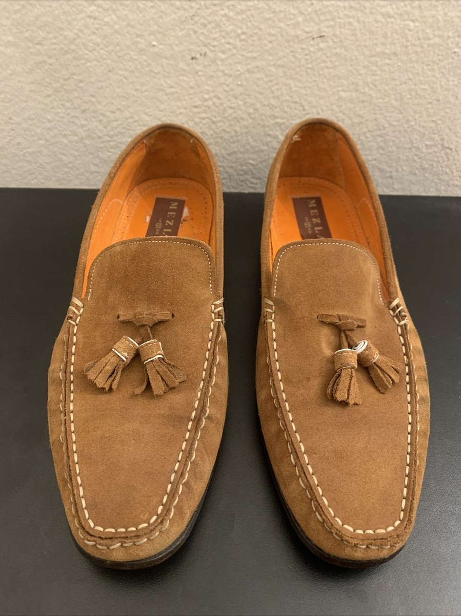 Mezlan Cano Camel Brown Taslled Suede Men display picture 1