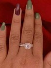 Round Cut 2Ct Real Moissanite Engagement Women's Ring 14k White Gold Plated — photo 3