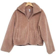 Varley Women's Teddy Sherpa Full Zip Jacket In Tan Size Large