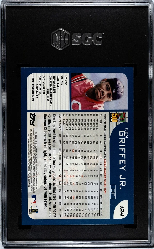 2001 Topps Opening Day Ken Griffey Jr #124 SGC8 - Image 2 of 2