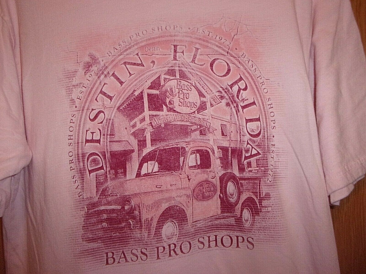 DESTIN FL BASS PRO SHOPS pink M t shirt