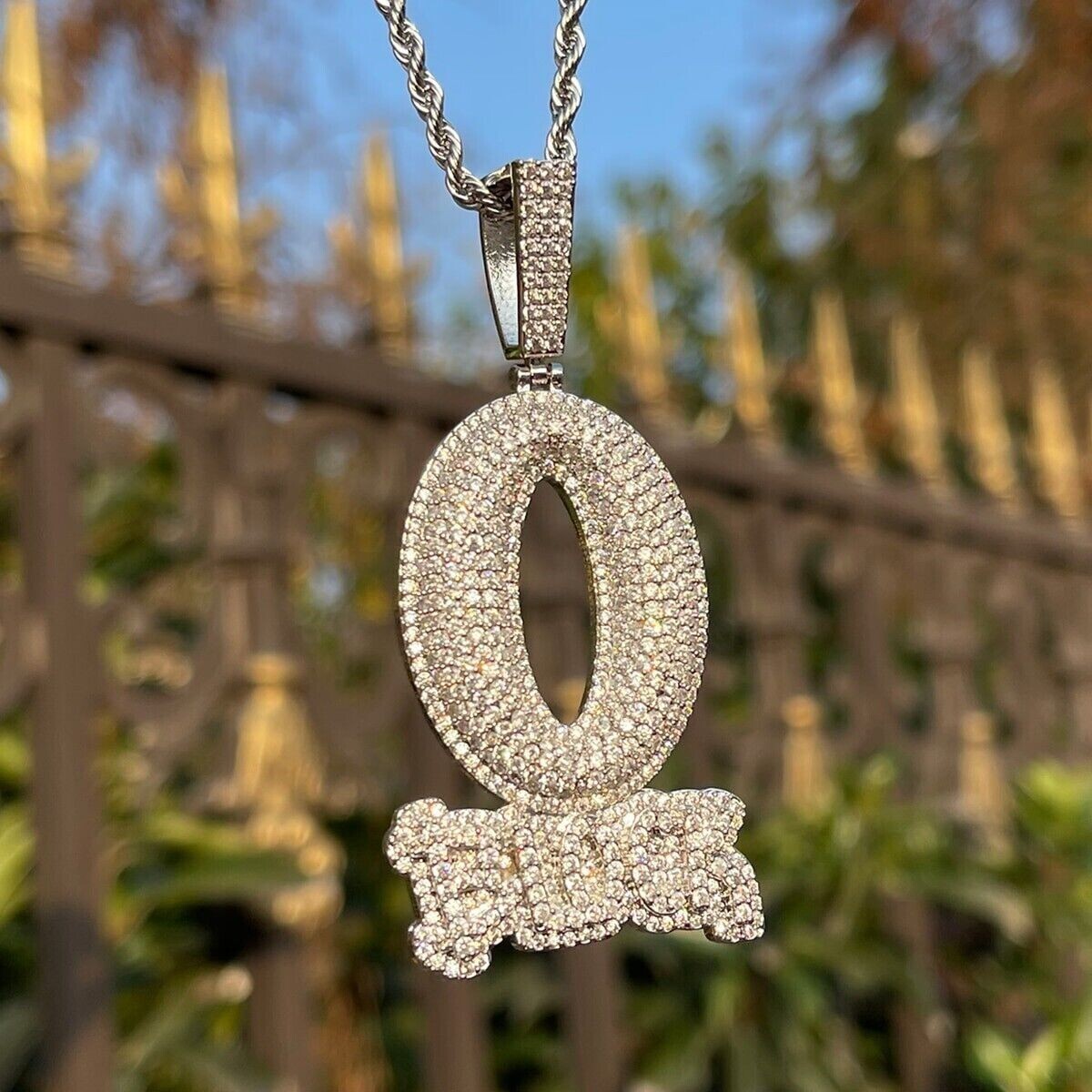 2.45 CT Simulated Diamond Round O Block Pendant Necklace 925