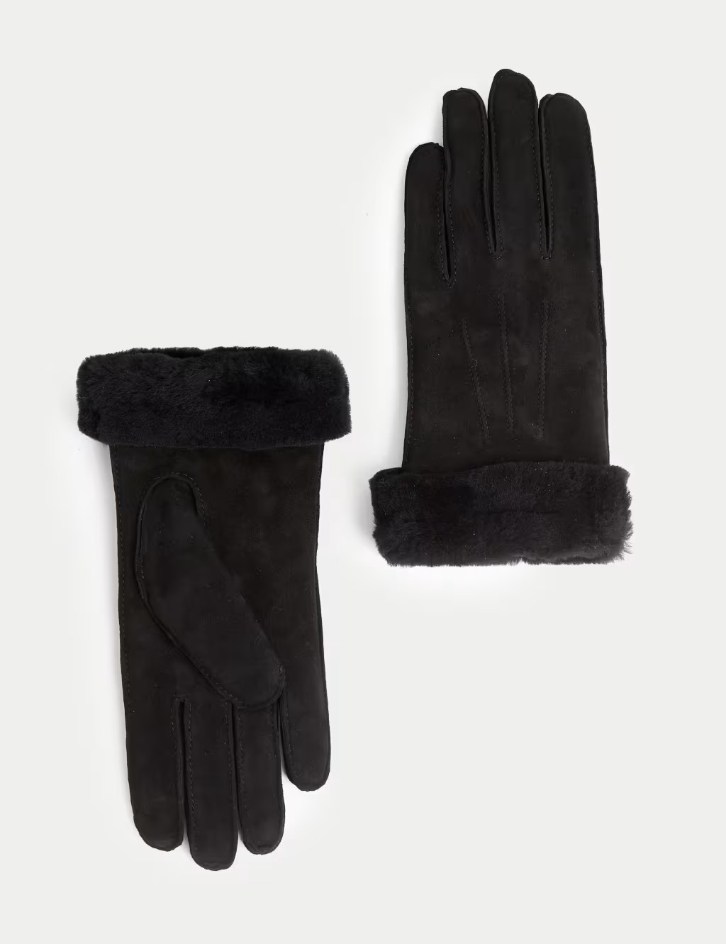Marks & Spencer's Suede Black Gloves Size S RRP £39.50 NEW