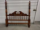 Antique Hardwood Mahogany 4-Poster w/Headboard Queen Bed (Made in Puerto Rico) — photo 3
