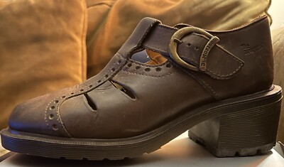 Dr Doc Martens Vintage Brown Leather Mary Jane Shoes 8190 UK