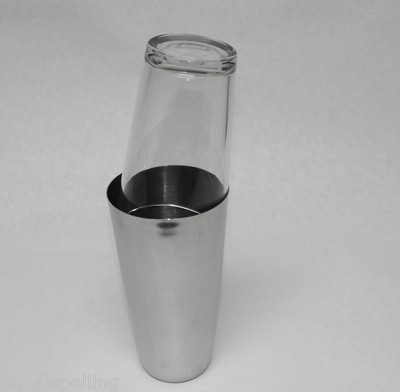 2-Piece Boston Shaker Set – Glass & Stainless Steel Cocktail Mixing Kit For Bartending