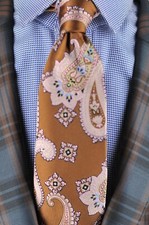 Lord R Colton Masterworks Tie - Ankara Brown Wood Paisley Silk Necktie - New