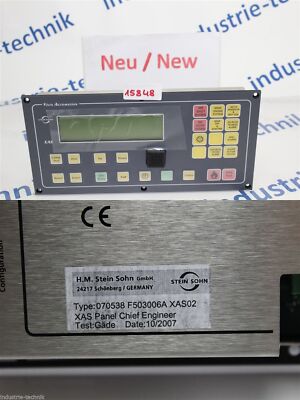 Stein Sohn XAS Panel Chief Engineer 070538 F503006A XAS02