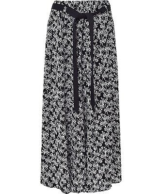Womens Summer Floral Print Skirt elasticated waist 31 inch length with tie belt