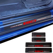 4pcs Thick Carbon Fiber Car Door Sill Protectors For Ford F-150 2015-2026 Red