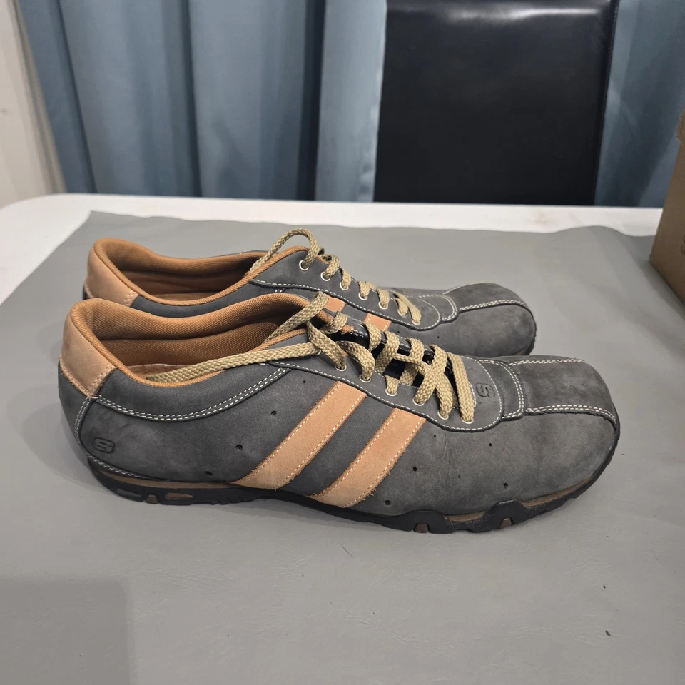 Zapatos Skechers Para Hombre Talla 11 Gamuza Rayas Informales Con Cordones Cómodos SN 60360 Foto 2 de 4