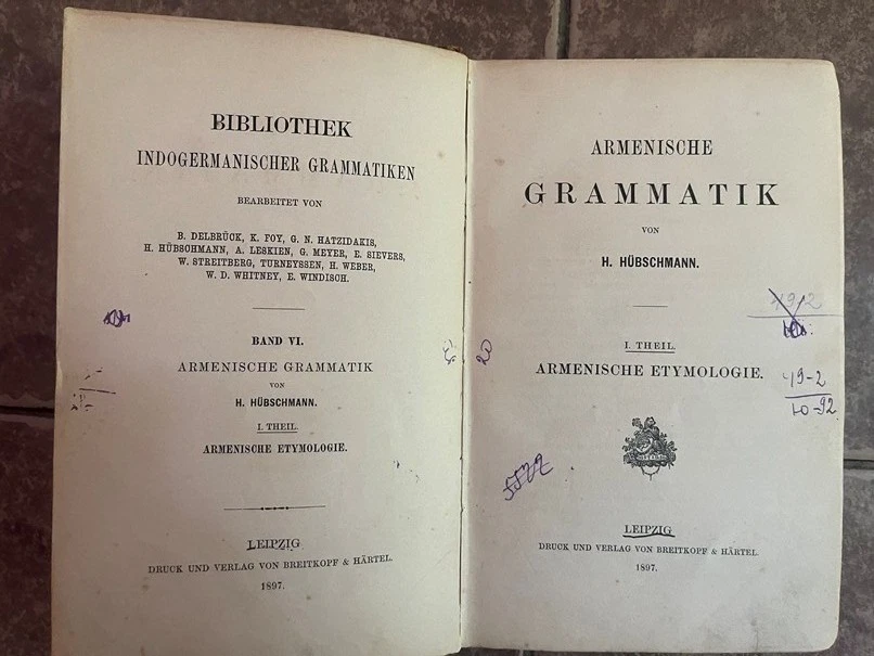 1895 Old ARMENIAN Grammar #1 Etymology; Armenische Grammatik- Etymologie; German - Image 4 of 4