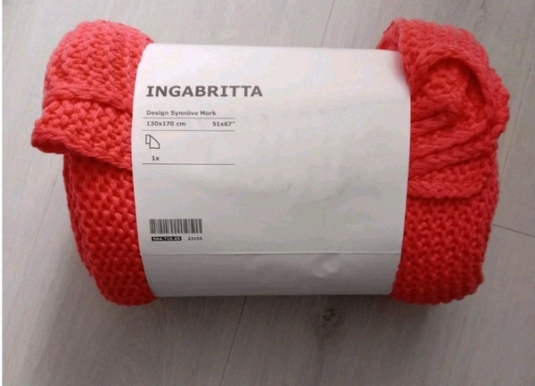 Colcha IKEA INGABRITTA 130x170 cm/Naranja/Rojo