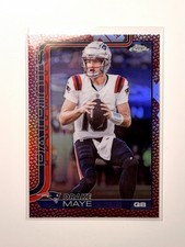 2025 Topps Chrome Football NFL - Red Leather Parallel Drake Maye Patriots #207