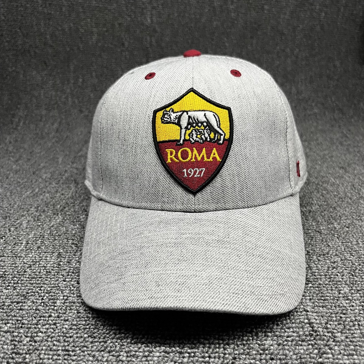 AS Roma '47 Brand MVP Hat Gray Red Adjustable Baseball Cap 1927 Crest