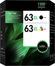 63 63XL Ink Cartridges Combo Pack Envy 4520 OfficeJet 3830 Replacement HP 63XL
