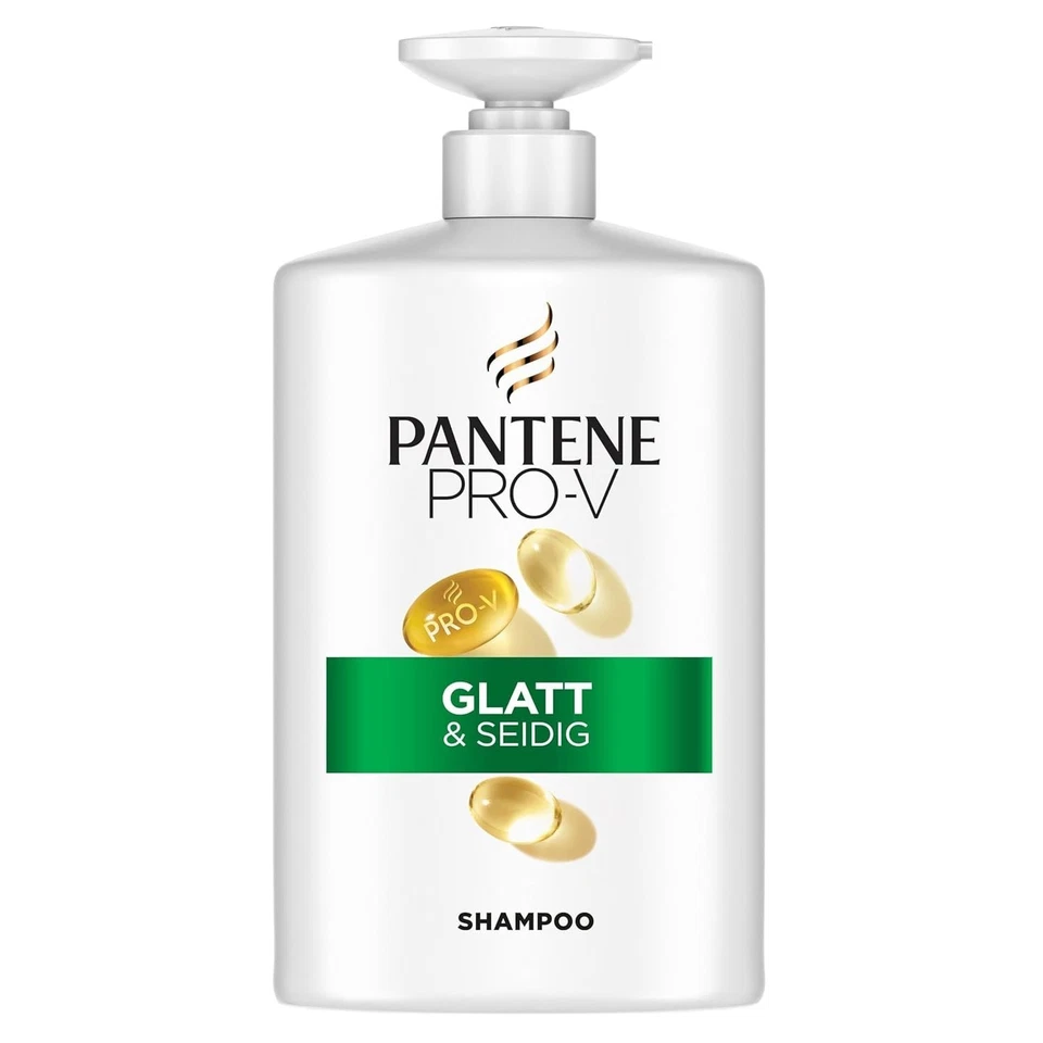 Pantene Pro-V Glatt Seidig Shampoo 1000ml Anti Frizz Pumpspender Pflege