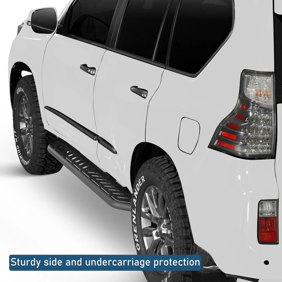 2 piezas estriberas laterales Nerf de acero negro para Lexus GX460 2010-2023 Foto 4 de 4