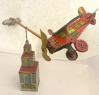 Antique 1930 Louis Marx DARE DEVIL FLYER Toy Stunt Plane #700