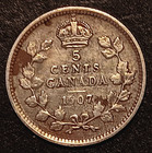 1907 Silver Canada 5 Cent — photo 1