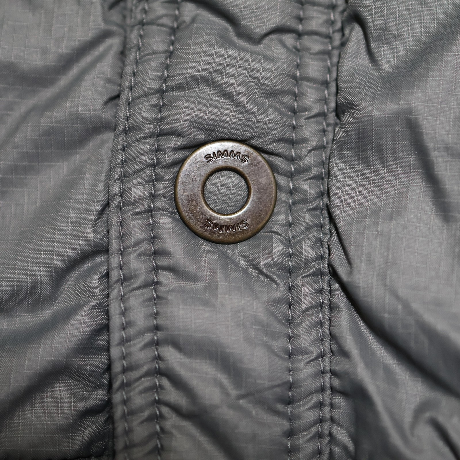 Simms Jacket Mens Large Gray Reversible Quilted S… - image 4