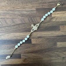 100% Authentic Vivienne Westwood Gold Mini Bas Relief Pearl Bracelet