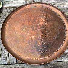 1931 Newlyn Copper Tray To Pastor J Williams From The Saints Of Newlyn 49 cm's