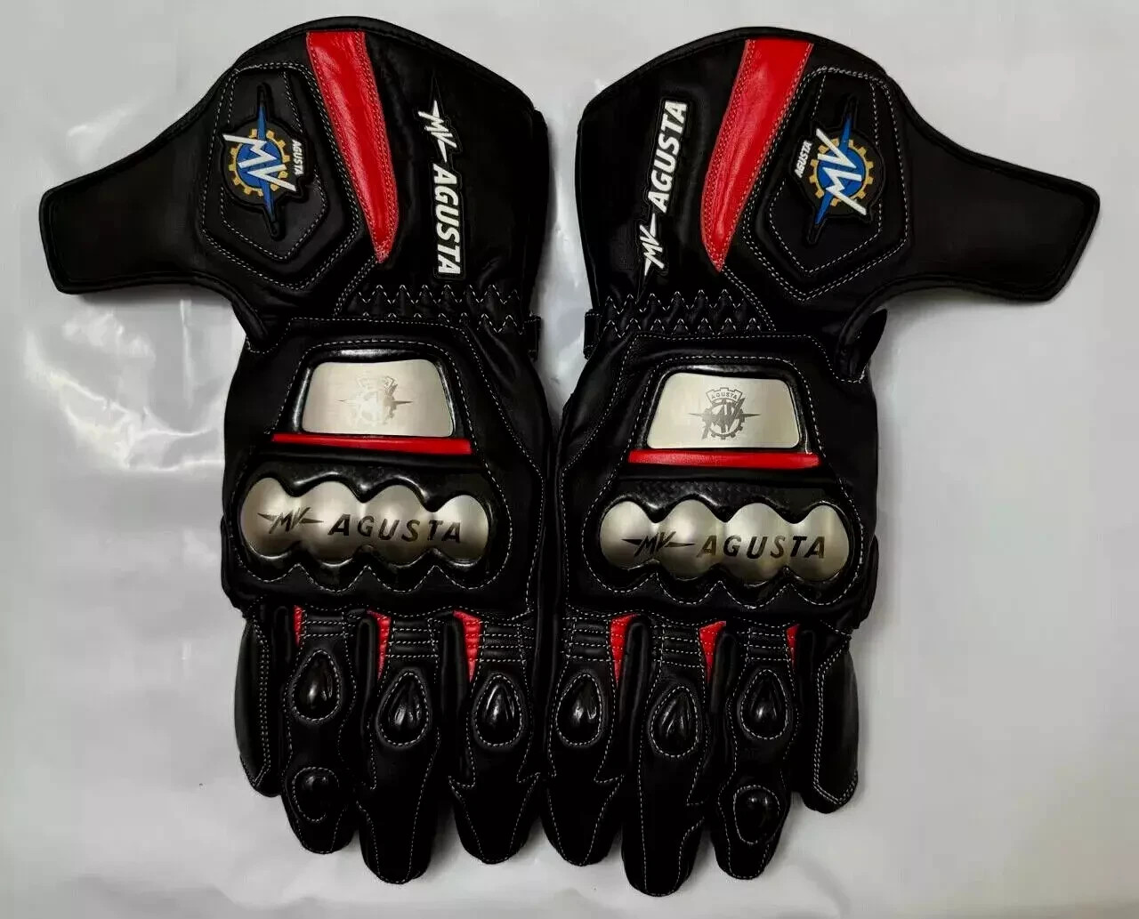 Gants de moto en cuir de vachette haut de gamme MV Agusta MotoGP pour motard exigeant