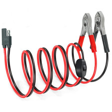 8FT/2.5M 16AWG SAE to Alligator Clips Wire Harness with Onoff Switch, 12 Volt Qu